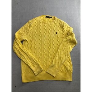 Polo Ralph Lauren Yellow Cable Knit Crew Neck Sweater M/M